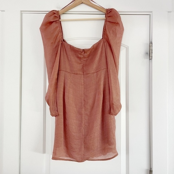 Astr the Label Puff Sleeve Mini Dress Mauve Shimmer - S - Picture 5 of 5